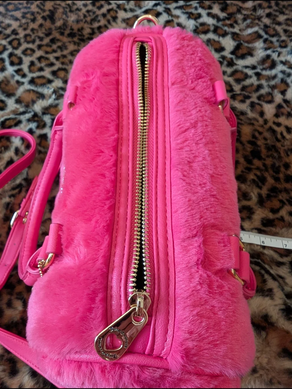 Juicy Couture Hot Pink Faux Fur Satchel - Picture 3 of 7